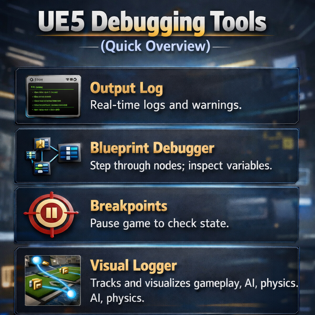UE5 Debugging Tools (Quick Overview) in arabic شرح ادوات اكتشاف الاخطاء ...