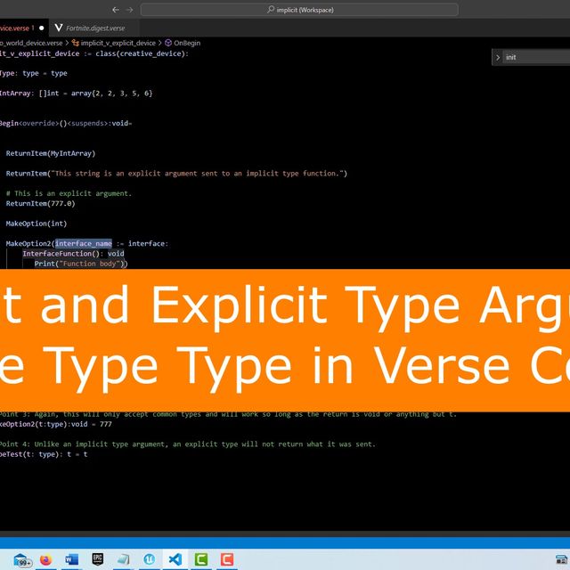Implicit and Explicit Type Arguments and the Type Type in Verse Code ...