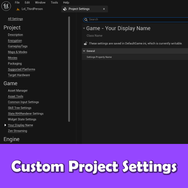 How to: Create custom Project Settings | Community tutorial